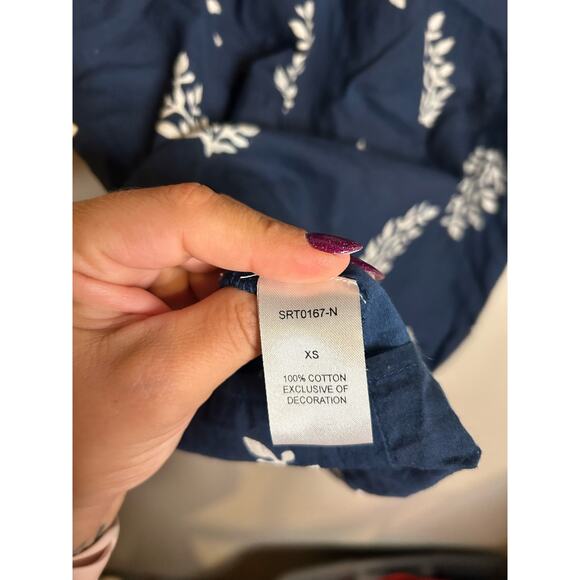 THML Navy & White Aztec Short Sleeved Blouse - Picture 5 of 5